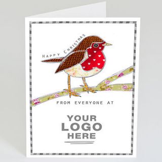personalised business christmas robin cards by violet pickles