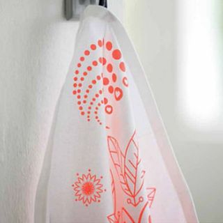 a printed neon pink forest tea towel by ciel