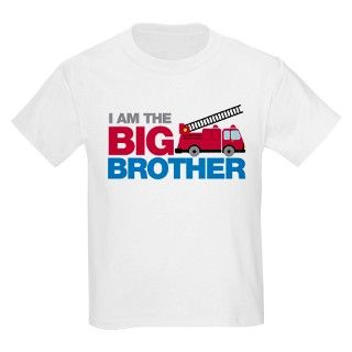 Firetruck Big Brother T Shirt by HeatherRogersDesigns