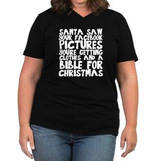 Santa saw your Facebook pictures Plus Size T Shirt by Sweetsisters