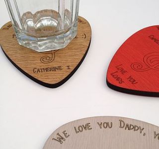 personalised plectrum coaster by neltempo