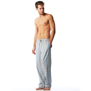 men's brushed cotton checked pyjama bottoms by pj pan pyjamas