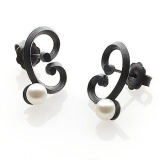 pearl swirl earrings by marianne anderson jewellery