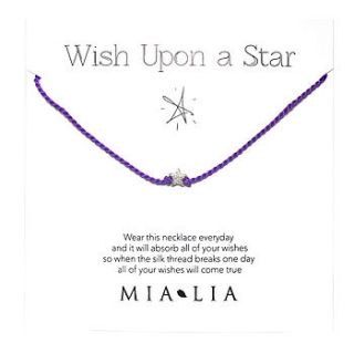 wish upon a star necklace   purple by mia lia