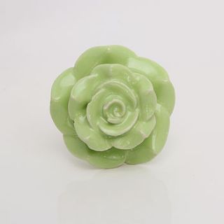 large green ceramic mitchy flower knob by trinca ferro