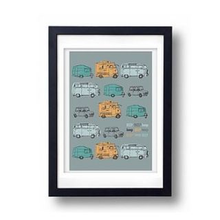 car 'beep beep' poster by nicole stollery design