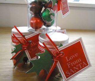 personalised christmas mini sweetie jars x 5 by tailored chocolates and gifts