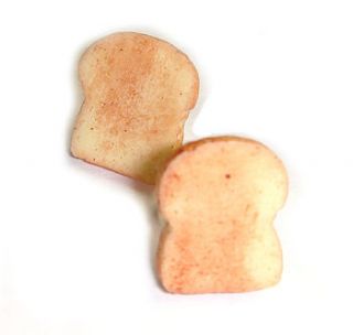 miniature toast earrings by hannah makes things