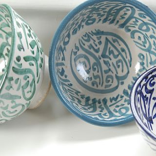 moroccan calligraphy bowl by skoura