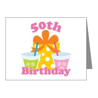 50th Birthday Party Gift Note Cards (Pk of 20) by BestAdultBirthdayTshirts