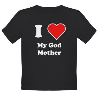 I Heart My God Mother T Shirt by CoolBabyGifts