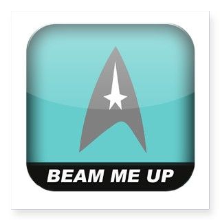 Beam Me Up Scotty Square Sticker 3 x 3 by aliceflynn