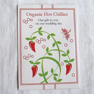 five pack organic chilli seed wedding favours by cherrygorgeous