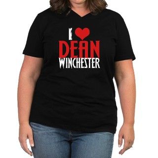 I Love Dean Winchester Womens Plus Size V Neck Da by QuotableTV