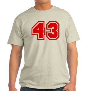 Varsity Uniform Number 43 (Red) Ash Grey T Shirt by bluegreenred