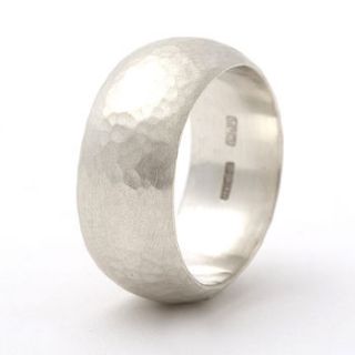 chunky sterling silver rounded hammered ring by tlk
