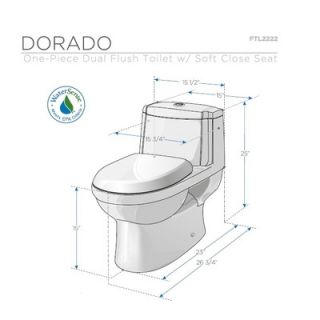 Fresca Dorado Dual Flush 0.8 GPF / 1.6 GPF Elongated 1 Piece Toilet