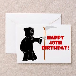 Grim Reaper 40th Birthday Cards (Pk of 10) by rustbeltpop