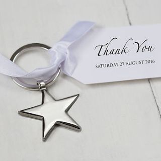 star keyring and personalised tag favours by twenty seven