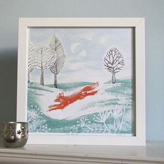 run foxy run giclee print by linen prints