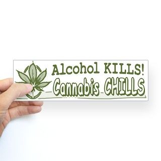 Alcohol Kills Cannabis Chills Bumper Bumper Sticker by stopmadcowboy