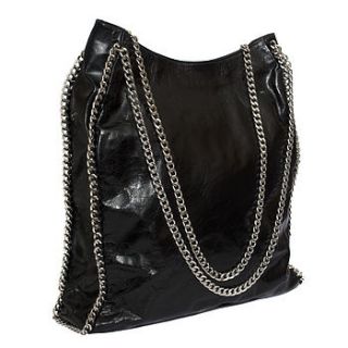 leather chain edge handbag by madison belts