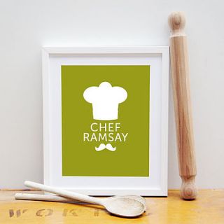 personalised chef print by dutches
