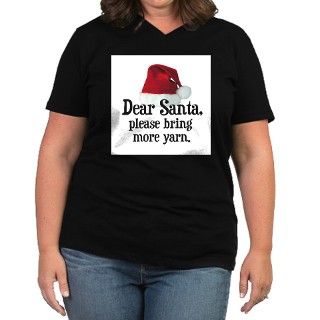 Santa Bring More Yarn Womens Plus Size V Neck Dar by craftygear