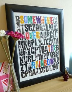 'over the rainbow' word scramble print by durnall designs