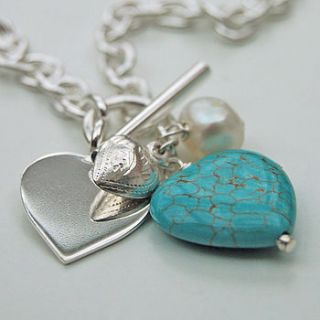 sterling silver and turquoise heart necklace by hurley burley