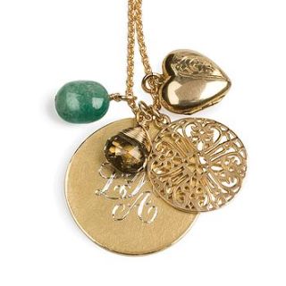 personalised 18ct gold vermeil medal necklace by sibylle jewels
