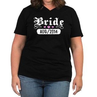 Bride August 2014 Womens Plus Size V Neck Dark T  by endlesstees