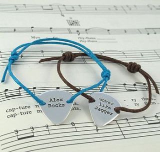 personalised plectrum friendship bracelet by melinda mulcahy