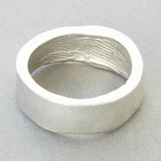 sterling silver bespoke fingerprint ring by patrick laing