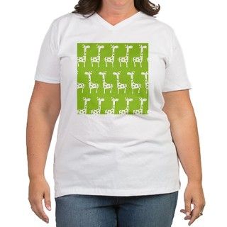 Soft Green Baby Giraffes Plus Size T Shirt by boobhonkers