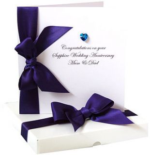 bedazzled sapphire wedding anniversary card by made with love designs ltd