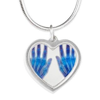 he hands, X ray   Silver Heart Necklace by sciencephotos