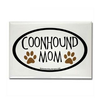 Coonhound Mom Oval Rectangle Magnet by woofdogdesign