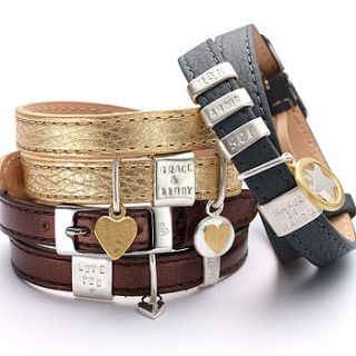 personalised leather celebration bracelet by chambers & beau