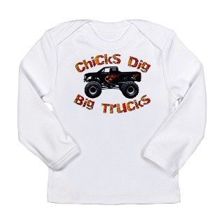 Chicks Dig Trucks Long Sleeve Infant T Shirt by CustomDesignCentral