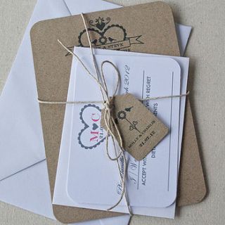 recycled hearty wedding stationery bundle by paper and inc