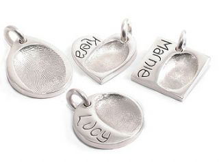 silver fingerprint charm by fingerprint jewellery