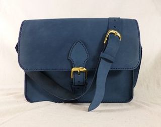 nubuck leather hand stitched satchel by lewesian leathers