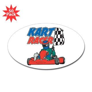 Kart Racer Oval Sticker (50 pk) by buysportsgifts