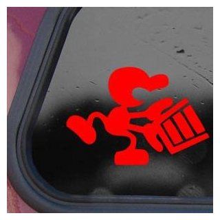 Mr Game And Watch Red Sticker Decal Bucket Wii Die cut Red Sticker Decal   Decorative Wall Appliques  