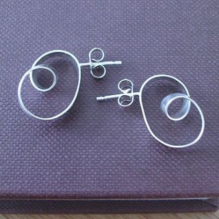 silver ribbon loop earrings by jodie hook jewellery
