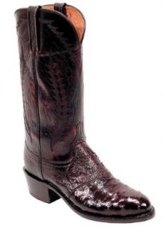 Lucchese 1883 Western Exotic Ostrich N1014 Black Cherry Shoes