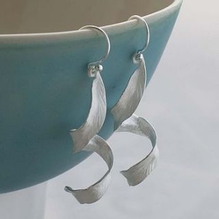 silver leaf spiral earrings by martha jackson
