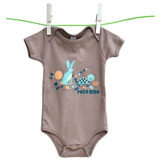 baby body suit hare & tortoise organic cotton by poco nido