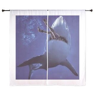 Shark eating man 60 Curtains by petdrawings